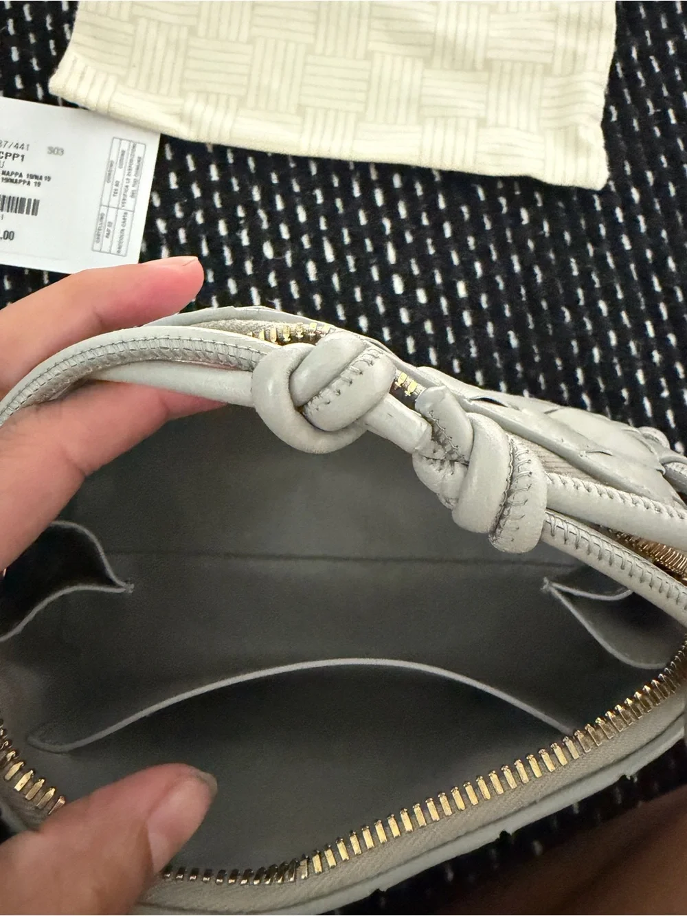 Bottega Veneta Intrecciato Concert Bag in sterling with gold hardware